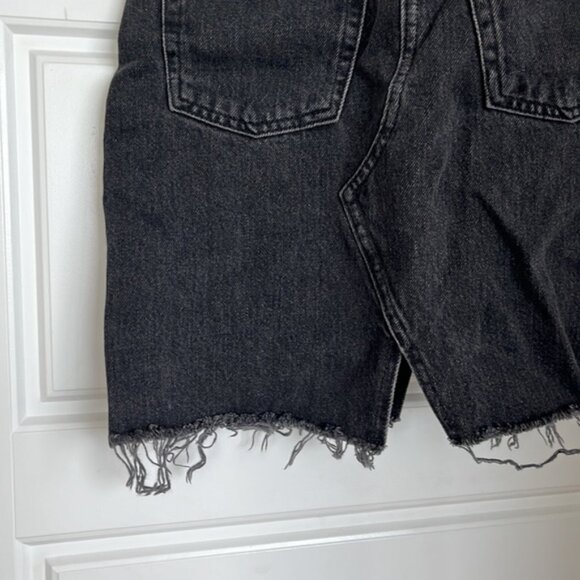 Topshop - black jean skirt with green stripes - Picture 8 of 10